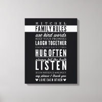 CUSTOM FAMILY RULES modern typography bold black
