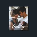 Custom Family script personalized photo Canvas Print<br><div class="desc">Customize this stretched canvas with your favourite family photo. Featuring a modern "Family" script type white overlay. A cherished,  keepsake to display in your home.</div>