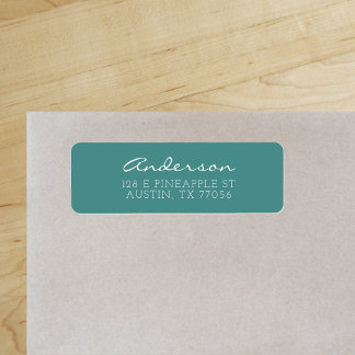 Custom Family Script | Teal | Return Address
