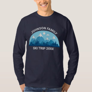 Custom Family Ski Trip Winter Vacation Long Sleeve T-Shirt