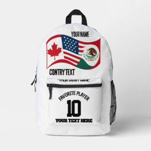 Custom Family Soccer Tournament Shirt - Ca EEU Mx Printed Backpack