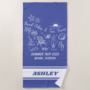 Custom Family Summer Beach Trip Group Matching Beach Towel