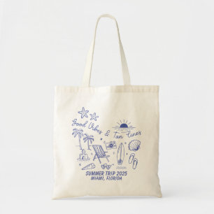 Custom Family Summer Beach Trip Group Matching Tote Bag
