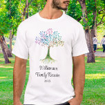 Custom Family Tree Family Reunion  T-Shirt<br><div class="desc">This unique Family Reunion T-shirt is decorated with a watercolor family tree and stylish script typography. 
Easily customizable. 
As we create our artwork you won't find this exact image from other designers.
Original Watercolor © Michele Davies.</div>