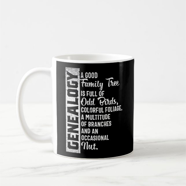 Custom Family Tree Genealogy For Genealogist Coffee Mug (Left)