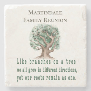 Custom Family Tree Reunion Stone Coaster