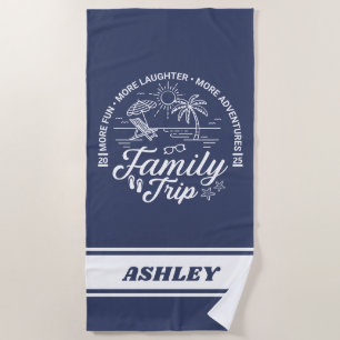 Custom Family Trip Group Matching Beach Vacation Beach Towel