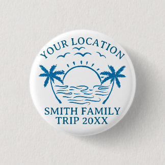 Custom Family Trip Men's Basic T-Shirt 1 Inch Round Button