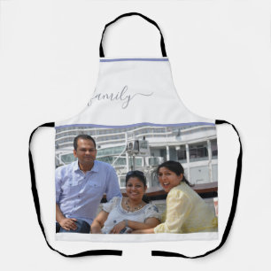 Custom Family Two Photo Double-Sided Christmas Apron