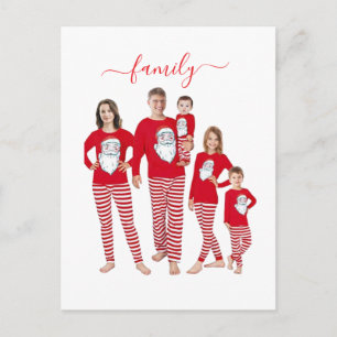 Custom Family Two Photo Double-Sided Christmas Postcard