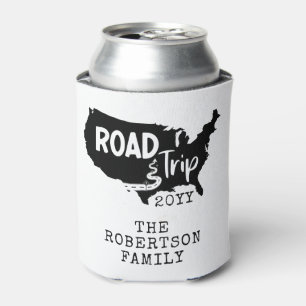 Custom Family Vacation   Family Road Trip USA Map Can Cooler