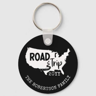 Custom Family Vacation   Family Road Trip USA Map Keychain