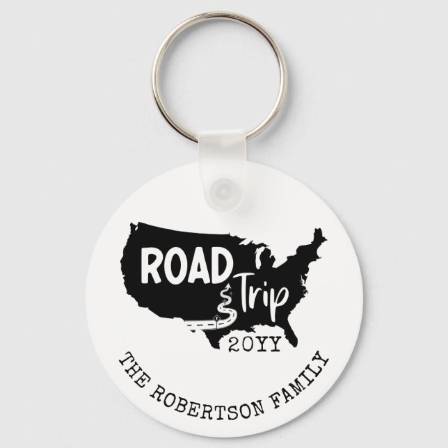 Custom Family Vacation | Family Road Trip USA Map Keychain