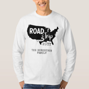 Custom Family Vacation   Family Road Trip USA Map T-Shirt