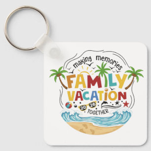 Custom Family Vacation Keepsake Keychain -Tropical