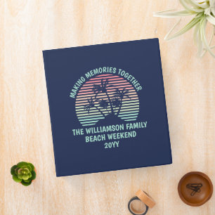 Custom Family Vacation Retro Tropical Beach Trip Binder