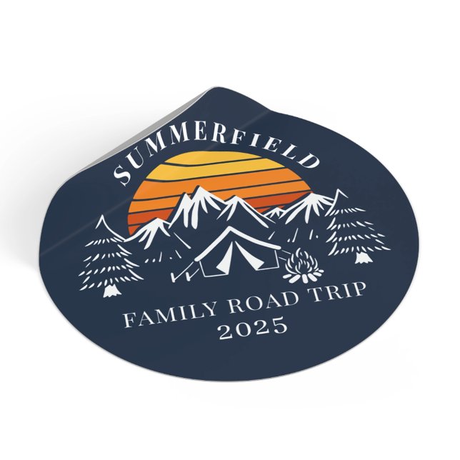 Custom Family Vacation Road Trip Camping Classic Round Sticker (Custom Family Vacation Road Trip Camping Classic Round Sticker)
