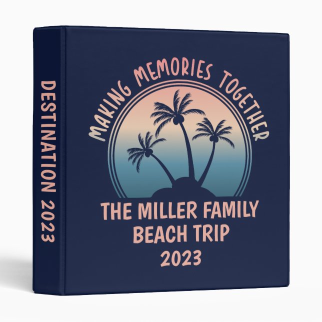 Custom Family Vacation Summer Beach Trip Binder (Front/Spine)