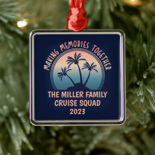 Custom Family Vacation Summer Beach Trip Metal Ornament