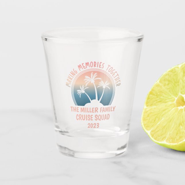 Custom Family Vacation Summer Beach Trip Shot Glass (Front)
