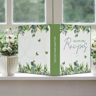 Custom Family Watercolor Leaves, Kitchen Binder