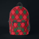 Custom Fancy Monogram Name Plaid Printed Backpack<br><div class="desc">Custom Fancy Monogram Name Plaid Printed Backpack</div>