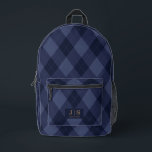 Custom Fancy Monogram Name Plaid Printed Backpack<br><div class="desc">Custom Fancy Monogram Name Plaid Printed Backpack</div>