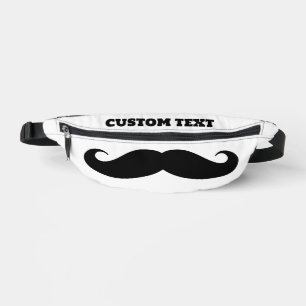 Custom fanny pack bag with funny black moustache