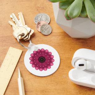 Custom Fantasy Flower   Abstract Neon Floral Keychain