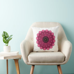 Custom Fantasy Flower   Abstract Neon Floral Throw Pillow