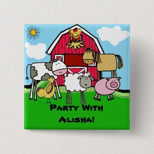 Custom Farm Animals Button