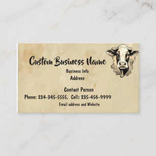 Custom Farm Cattle Cows Bulls  Business Card