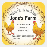 Custom Farm free range egg box Label farm shop