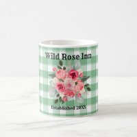 Custom Farmhouse Country Gingham Wild Roses