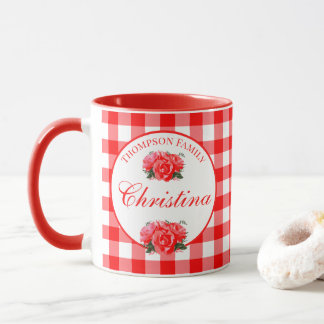 Custom Farmhouse Country Red Gingham Combo Mug