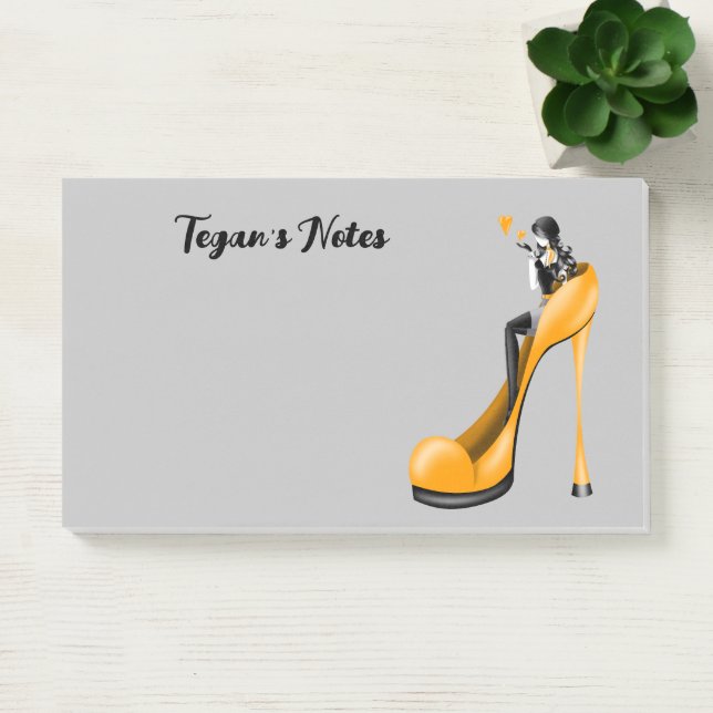 Custom Fashion Diva in Stiletto yellow  Post-it Notes (Office)