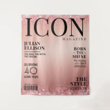 Custom Fashion Magazine Banner, Rose Gold Party