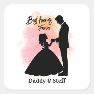 Custom Father and Daughter - Best Friends Forever Square Sticker