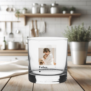 Custom Father Photo   Personalized Dad Whiskey Glass