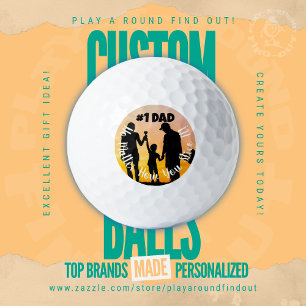 Custom Father’s #1 Dad No Matter How You Slice It! Golf Balls