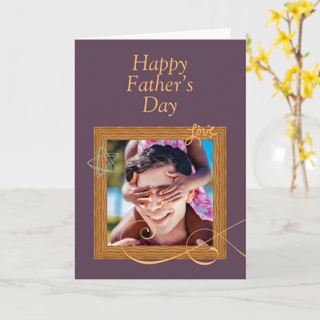 Custom Father’s Day Card with Photo – Personalized (Yellow Flower)