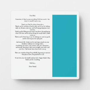 Custom Father’s Day Message Photo Plaque