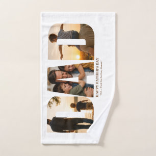 Custom Father’s Day Photo Collage Card Bath Towel Set