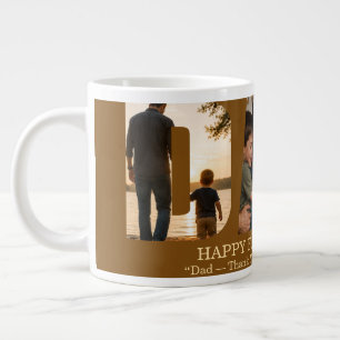 Custom Father’s Day Photo Collage Card Large Coffee Mug