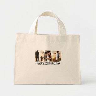 Custom Father’s Day Photo Collage Card Mini Tote Bag