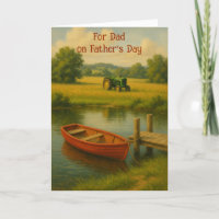 Custom Father’s Day Red Boat & Tractor by the Pond