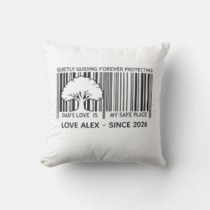 Custom Father's Day Barcode Throw Pillow Pillow