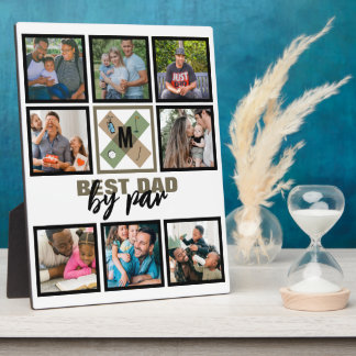 Custom Fathers Day Best Dad By Par 8 Photo Collage Plaque