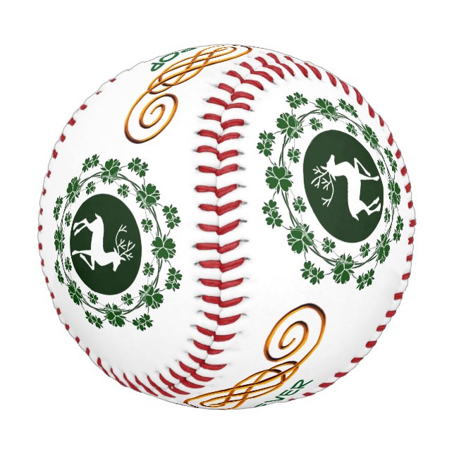 Custom Fathers Day Christmas Wreath Reindeer Baseball (Angled)
