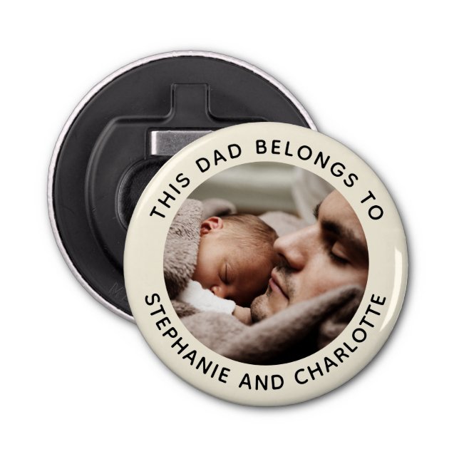Custom Father's Day Cute Minimalist Photo Bottle Opener (Front)